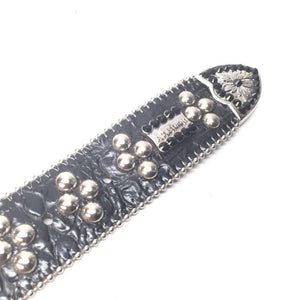 b.b. Simon Studded Skull Heads Crystal Belt - Dudes Boutique