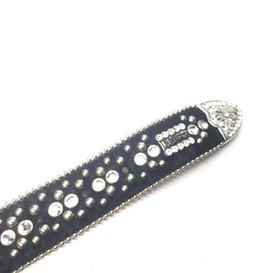 b.b. Simon "Skull Pony Hair" Crystal Belt - Dudes Boutique