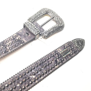 b.b. Simon "Metallic Triple Studded" Crystal Belt - Dudes Boutique