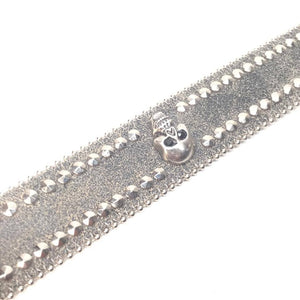 b.b. Simon Grey Double Studded Skull Crystal Belt - Dudes Boutique