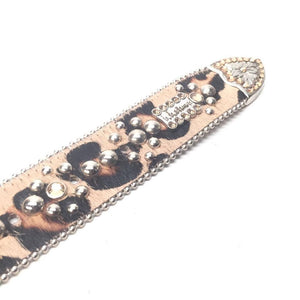 b.b. Simon "Leopard Pony Hair" Crystal Belt - Dudes Boutique