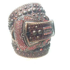 b.b. Simon "Strawberry Bronze Cross" Crystal Belt - Dudes Boutique