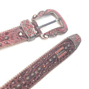 b.b. Simon "Strawberry Bronze Cross" Crystal Belt - Dudes Boutique