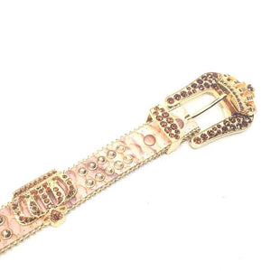 b.b. Simon "1/2 Thick Golden Crown" Crystal Belt - Dudes Boutique