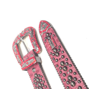 b.b. Simon "Red Wine Studded" Crystal Belt - Dudes Boutique