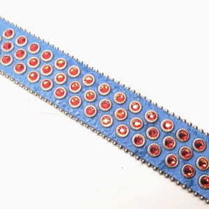 b.b. Simon Red Blue 3-row Crystal Belt - Dudes Boutique