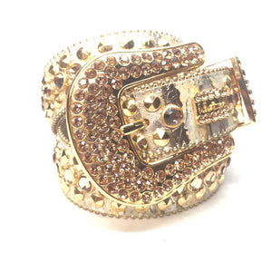 b.b. Simon Gold Double Studded Crystal Belt - Dudes Boutique