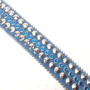 b.b. Simon Pony Hair Blue Crystal Belt - Dudes Boutique