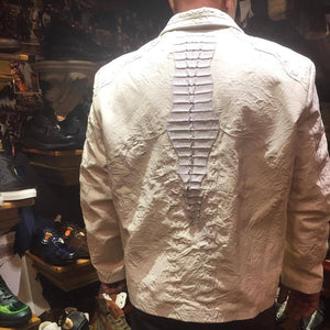 Safari Men's Laced Alligator/Washed Lambskin Bomber Jacket - Dudes Boutique