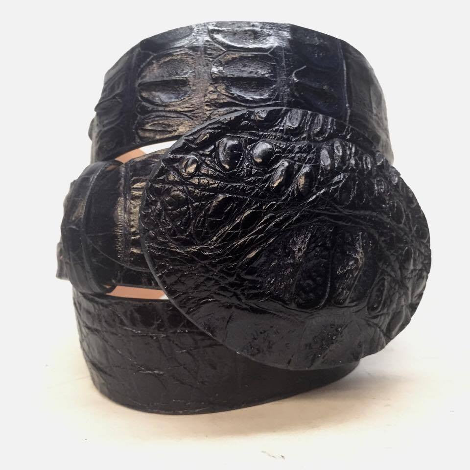 Safari Navy Crocodile Belt - Dudes Boutique