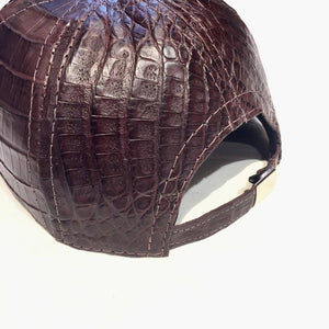 Kashani Chocolate Brown All Over Alligator body Strap-back Hat - Dudes Boutique