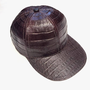 Kashani Chocolate Brown All Over Alligator body Strap-back Hat - Dudes Boutique