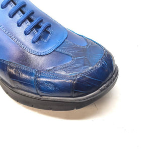 Mauri 8932/4 Crocodile/Lambskin Lace Up Sneakers - Dudes Boutique
