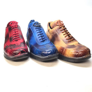 Mauri 8932/4 Crocodile/Lambskin Lace Up Sneakers - Dudes Boutique