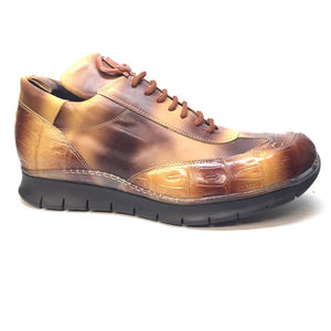 Mauri 8932/4 Crocodile/Lambskin Lace Up Sneakers - Dudes Boutique