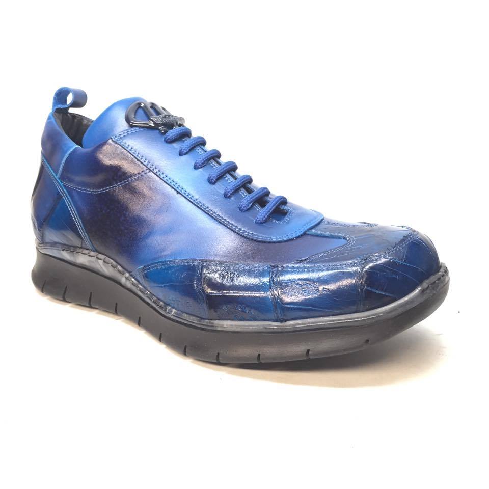 Mauri 8932/4 Crocodile/Lambskin Lace Up Sneakers - Dudes Boutique