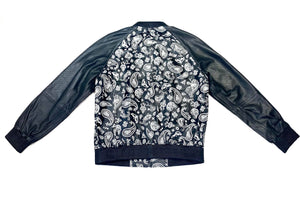 Barya NewYork Black Paisley Lambskin Bomber Jacket - Dudes Boutique