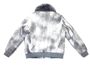 Barya NewYork Grey Fox Fur Collar Shearling Jacket - Dudes Boutique