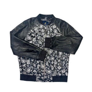 Barya NewYork Black Paisley Lambskin Bomber Jacket - Dudes Boutique