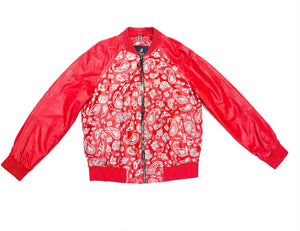 Barya NewYork Red Paisley Lambskin Bomber Jacket - Dudes Boutique