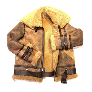 Kashani Men's Rust Brown Shearling Jacket - Dudes Boutique