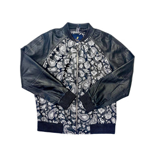 Barya NewYork Black Paisley Lambskin Bomber Jacket - Dudes Boutique