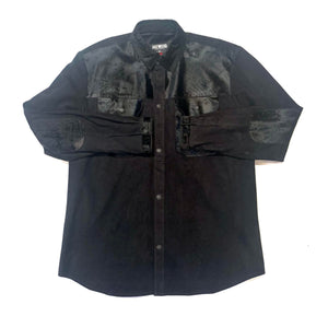 Kashani Men's Jet Black Pony Hair/Suede Shirt - Dudes Boutique