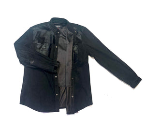 Kashani Men's Jet Black Pony Hair/Suede Shirt - Dudes Boutique