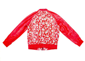Barya NewYork Red Paisley Lambskin Bomber Jacket - Dudes Boutique