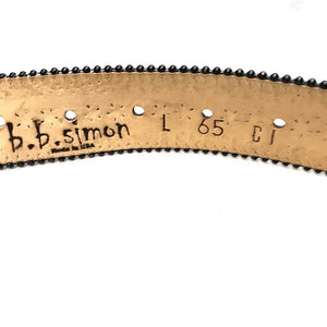 b.b. Simon Royal Silver Crown Leather Crystal Belt - Dudes Boutique