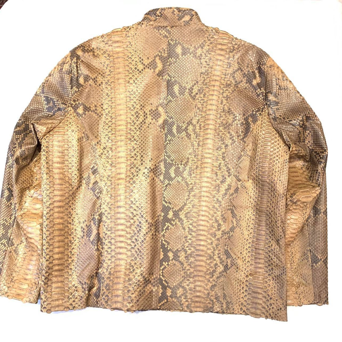 Safari Men's Soft Caramel Brown Full Python Snake Skin Jacket - Dudes Boutique