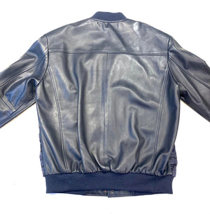 Kashani Men's Navy Blue Persian Lamb Bomber Jacket - Dudes Boutique