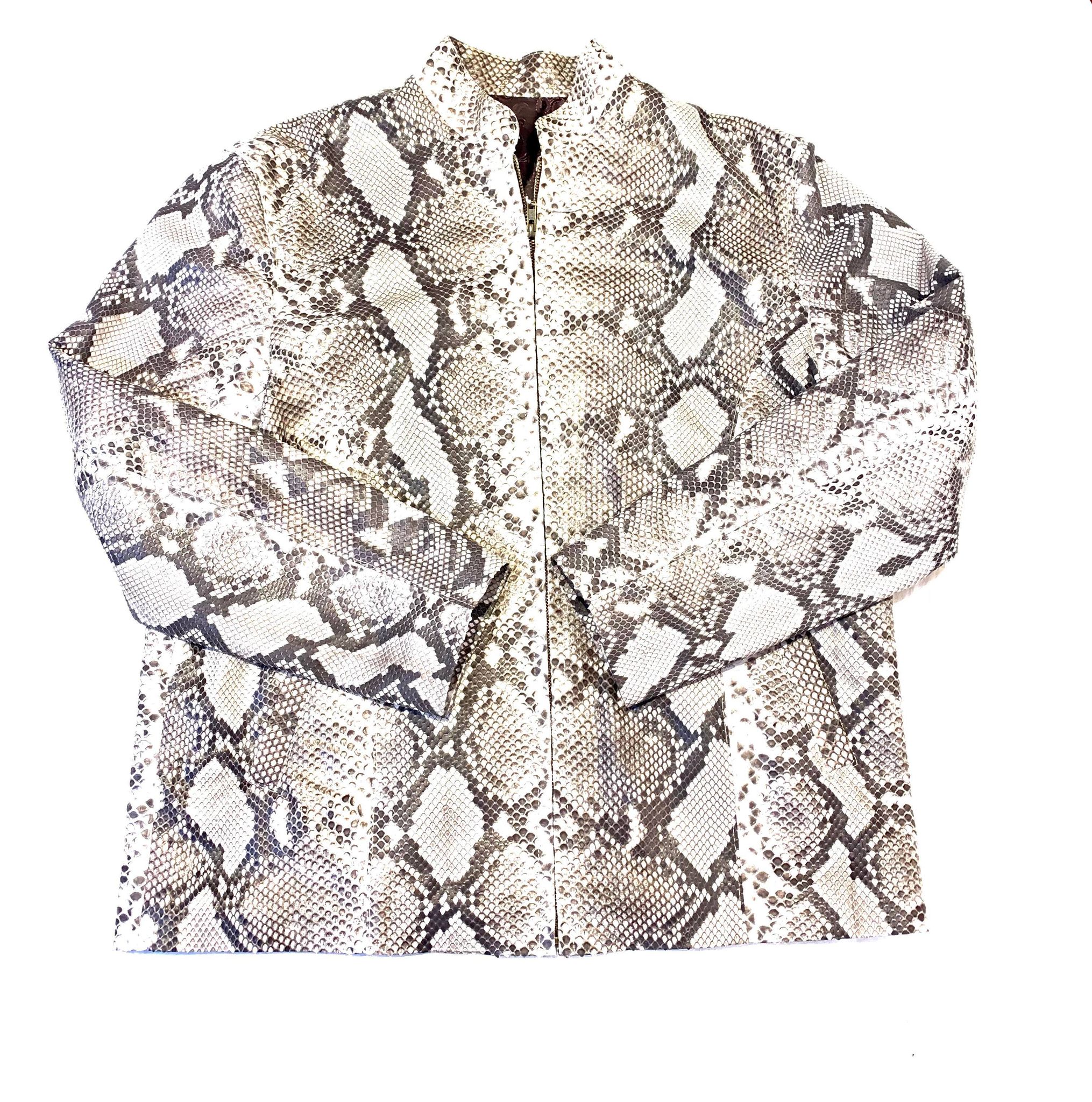 Safari Men's Soft Natural All-Over Python Jacket - Dudes Boutique