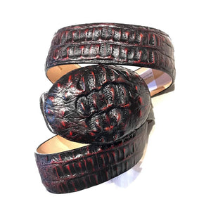 Los Altos Black Cherry Crocodile Belt - Dudes Boutique
