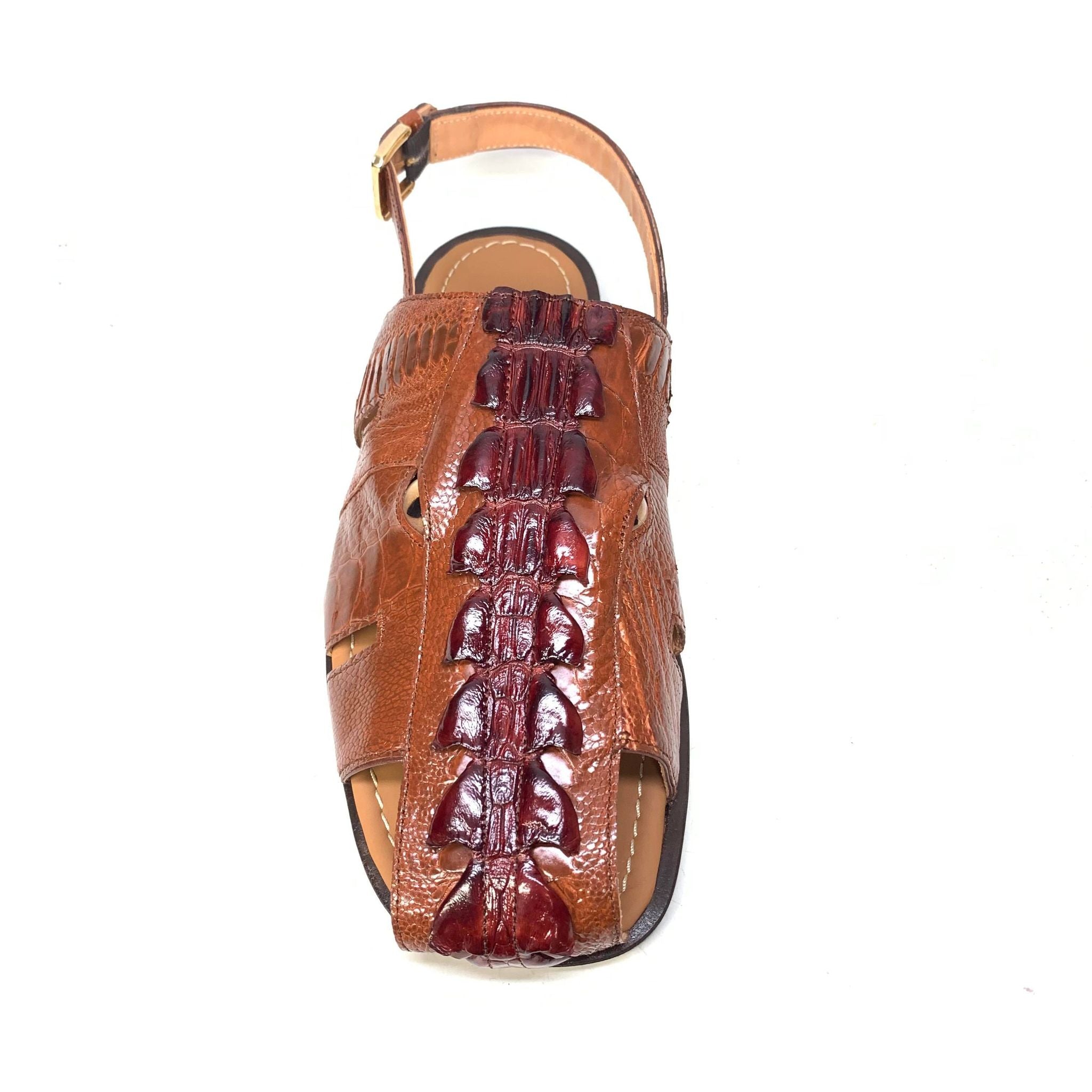 Mauri 5133 Mayhem Gold Exotic Hornback / Ostrich Leg Eyes Sandals - Dudes Boutique