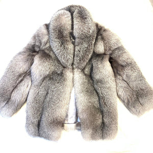 Barya NewYork Men's Full Arctic Silver Fox Fur Coat - Dudes Boutique