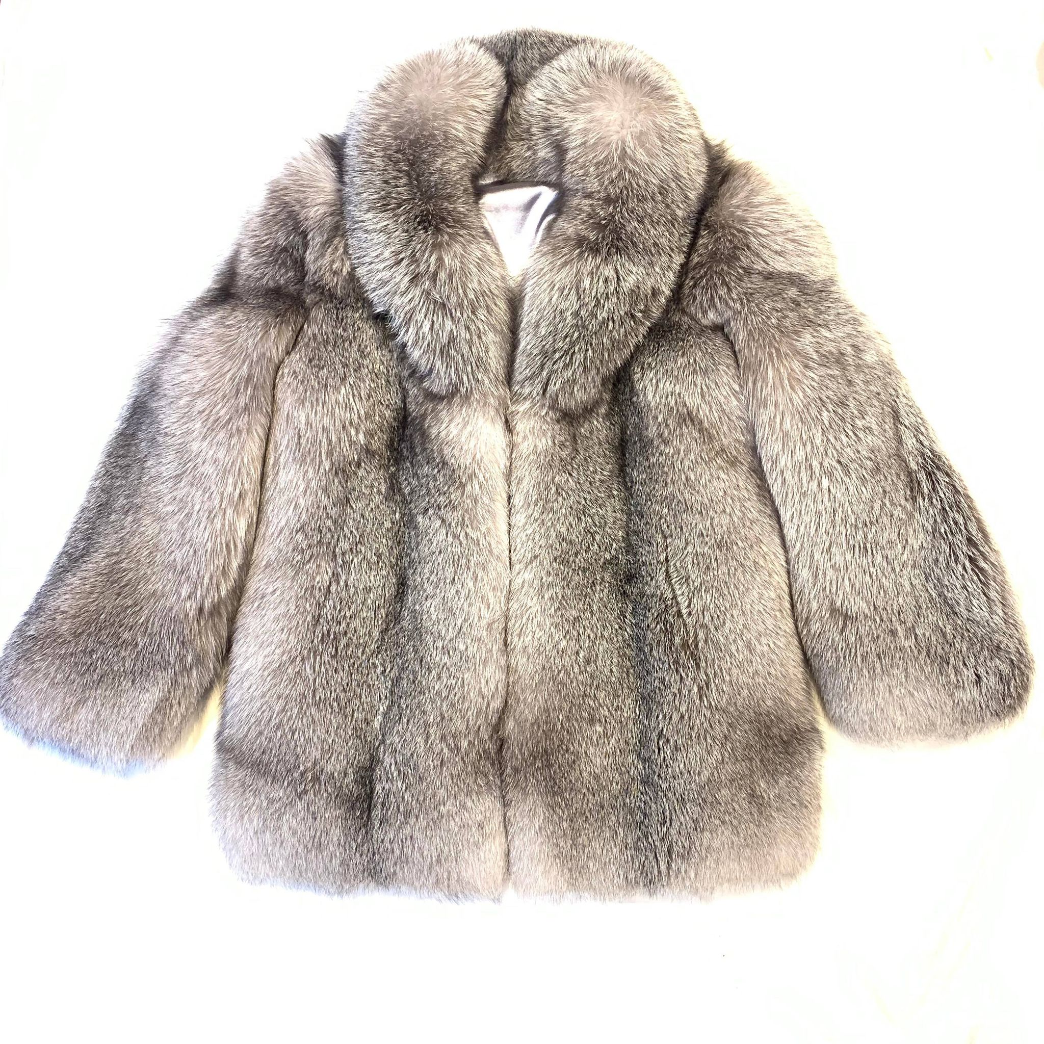 Barya NewYork Men's Full Arctic Silver Fox Fur Coat - Dudes Boutique