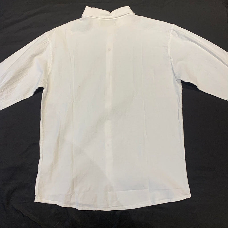 Seasport White Button Up Linen Long Sleeve Shirt - Dudes Boutique