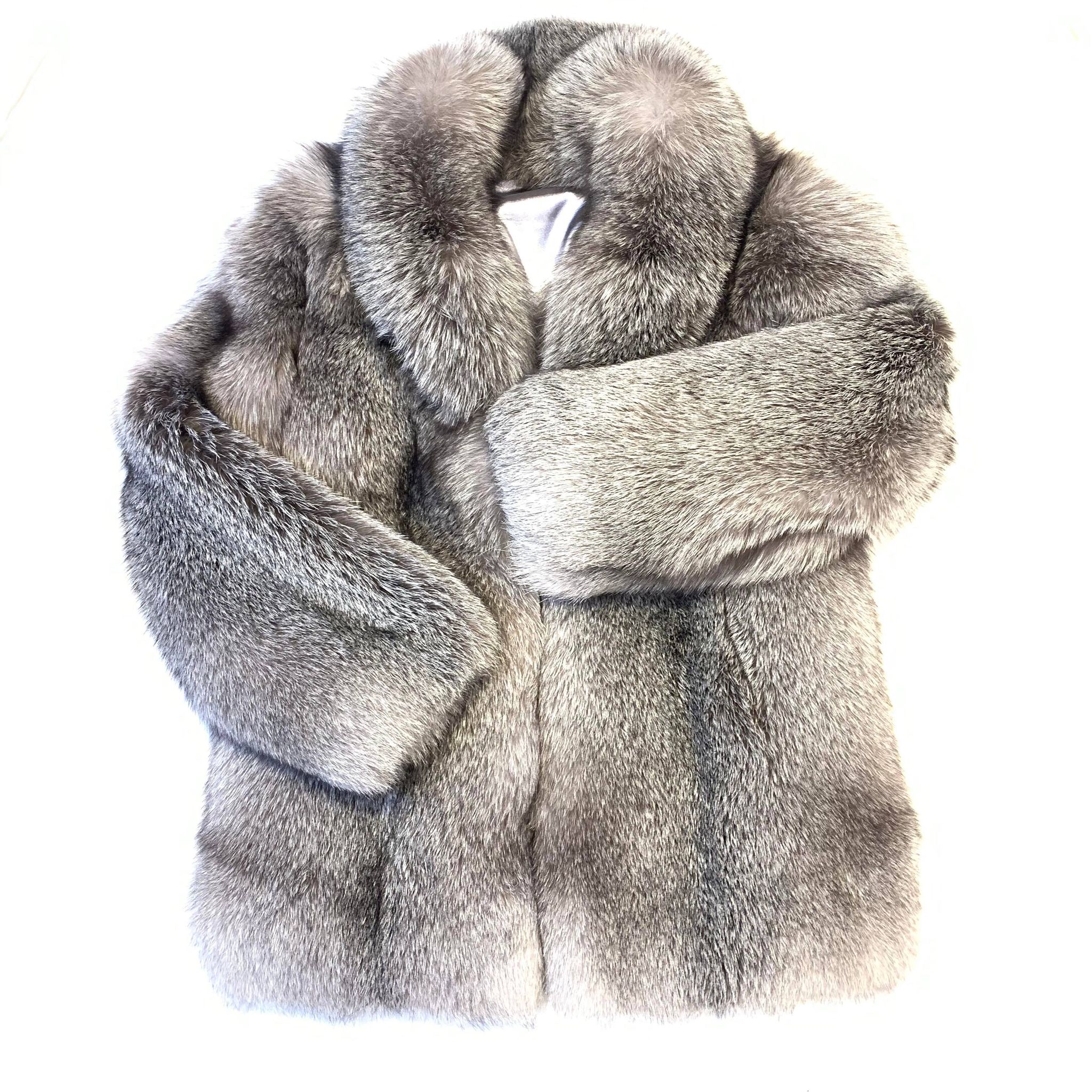 Barya NewYork Men's Full Arctic Silver Fox Fur Coat - Dudes Boutique