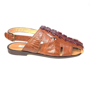 Mauri 5133 Mayhem Gold Exotic Hornback / Ostrich Leg Eyes Sandals - Dudes Boutique