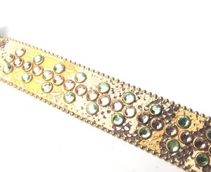 b.b. Simon Lemon Green Python Crescent Crystal Belt - Dudes Boutique