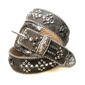 b.b. Simon 'Smoke Grey' Crystal Belt - Dudes Boutique