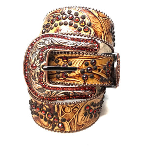 b.b. Simon 'Maple Blood' Crystal Belt - Dudes Boutique