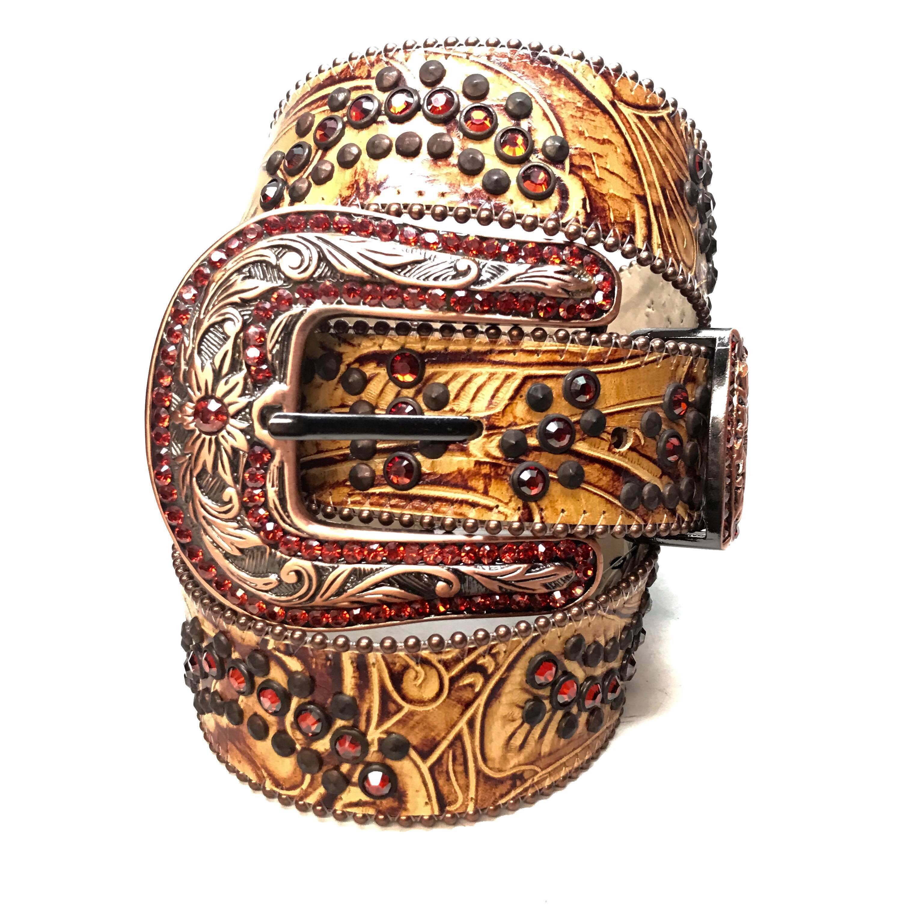 b.b. Simon 'Maple Blood' Crystal Belt - Dudes Boutique