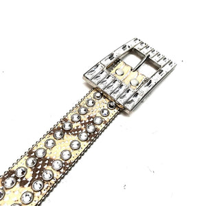 b.b. Simon Natural Python Big Buckle Crystal Belt - Dudes Boutique