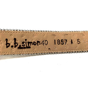 b.b. Simon Blue/Cream Pony Hair Crystal Belt - Dudes Boutique