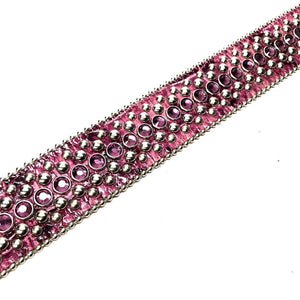 b.b. Simon Purple Fully Loaded Leather Crystal Belt - Dudes Boutique