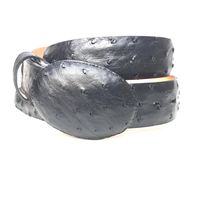 Los Altos Black Ostrich Belt - Dudes Boutique