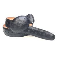 Los Altos Black Ostrich Belt - Dudes Boutique