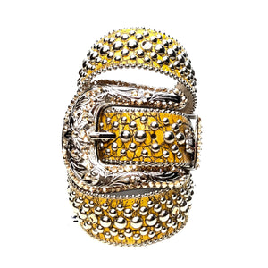 b.b. Simon 'Lemon Croc' Crystal Belt - Dudes Boutique